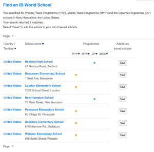 IB Schools in NH